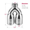 Upower 2.5 Inch Inlet 3.5" Outlet 9.5" Overall Length Polished