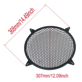 SYCZIOHU 2 Pcs 12 Inch Speaker Grill Plastic Round Subwoofer Grill with 4 Pcs Clamps Waffle Protector Guard Speaker Cover Decorative Car Audio Grille Black