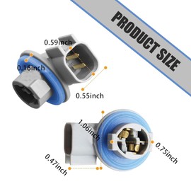 DACIRTY 2 PCS Rear Tail Light Socket, ABS 2-pin Reverse Light Brake Light Head, OEM #68046629AA Replacement Auto Parts, Compatible with 2003-2018 Dodge Ram 1500 2500 3500 (Gray)