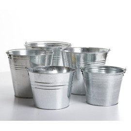 Unbekannt Metal Bucket Water Bucket Tin Bucket Galvanised Decorative Bucket 5-15 Litres (5 Litres)