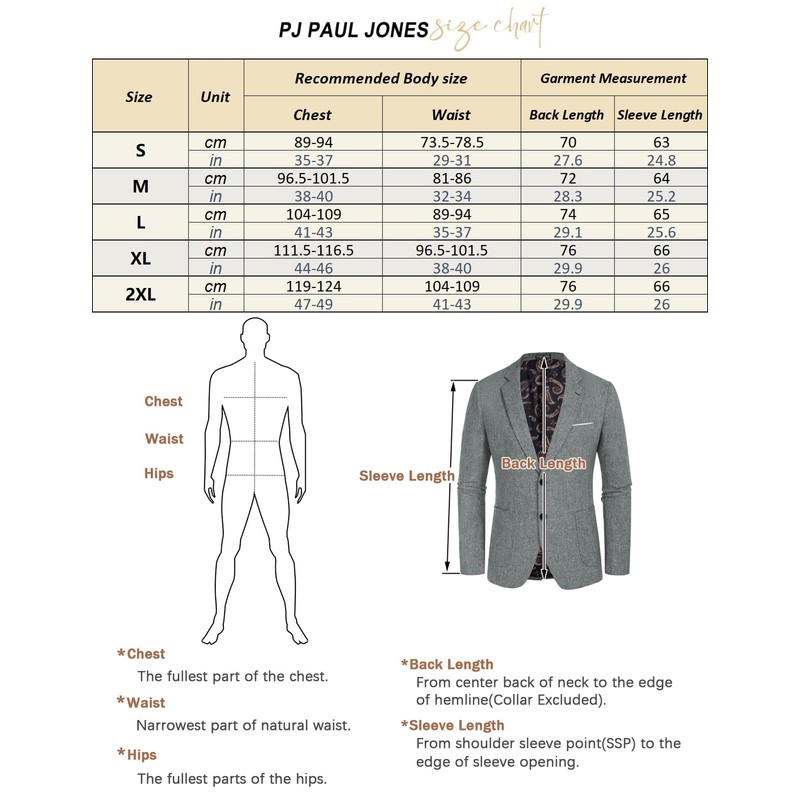 PaulJones Men's Sporty 2 Button Regular Fit Suit Jacket with