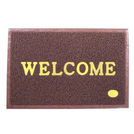 MAXCLASS A quality with perfaction Solid Printed Welcome Door Mat|Strong PVC Material & Solid Print|Anti-Skid & Water Proof [Brown]