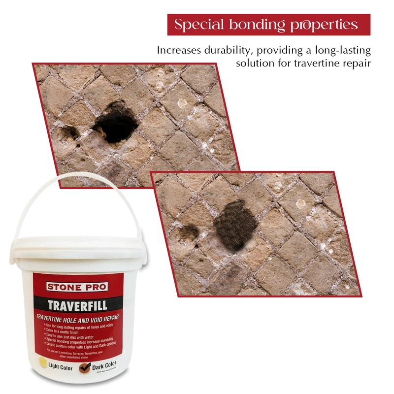StonePro Traverfill - Travertine Repair - Fills Smalls pits, Holes