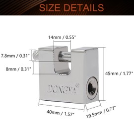 MroMax 2Pcs Keyed Alike Padlock, 40mm Wide Iron Padlock with 1 Key for Lockers, Gates and Warehouses