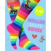Bubblegum Divas Girls Socks Rainbow Stripe Knee High Stockings Kids