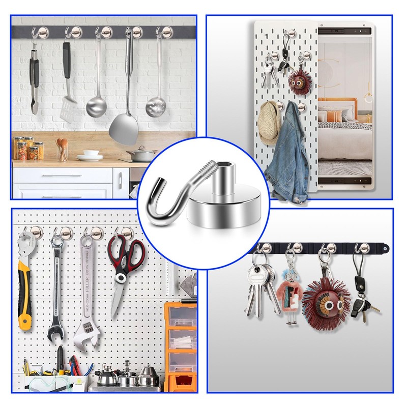 OCEUMAOA 65 Pack Strong Magnetic Hooks 30lb Magnet with Hook