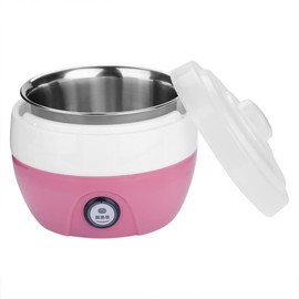 Máquina de yogurt, fabricante de bricolaje automático de yogurt eléctrico doméstico de 1L con recipiente interno de acero inoxidable - para uso de dormitorio de 2 a 3 personas(ROSADO)