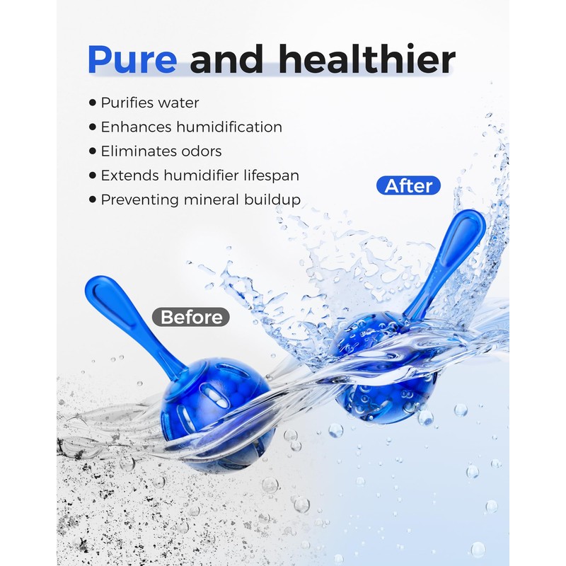 ZhenD 16 Pack Humidifier Cleaner Anti-Scale Balls: Stop White Dust,
