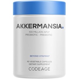 Codeage Akkermansia Muciniphila Suplemento probiótico  Suministro de 3 meses de Akkermansia e inulina de achicoria  Raíz de achicoria probiótica
