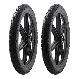 Marathon 92010-2PK Flat-Free 20" Tire and Wheel Assembly, Centered Hub, Ball Bearings, Heavy-Duty Plastic Spoked Wheel, Replacement for Rubbermaid Big Wheel and other Carts, Easy Install, 2 Pack