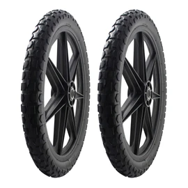 Marathon 92010-2PK Flat-Free 20" Tire and Wheel Assembly, Centered Hub, Ball Bearings, Heavy-Duty Plastic Spoked Wheel, Replacement for Rubbermaid Big Wheel and other Carts, Easy Install, 2 Pack