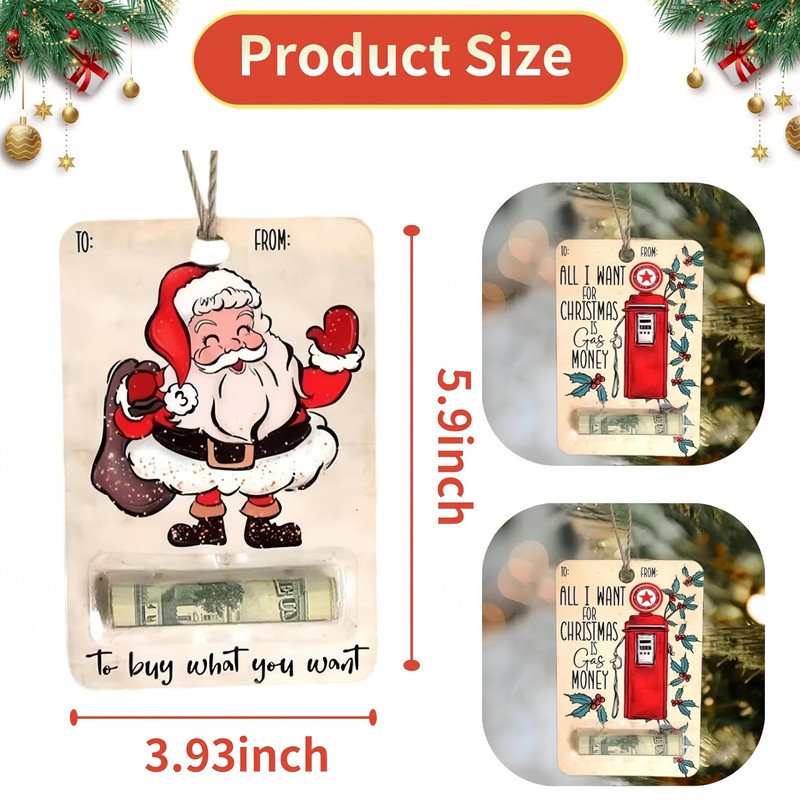 FeBohao 7 Pcs Christmas Tree Decorations Money Holders for Cash