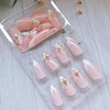 24Pcs White French Tip Press on Nails Medium Almond Fake