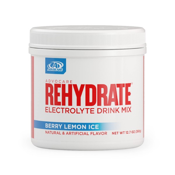 AdvoCare Rehydrate Electrolyte Drink Mix - Electrolytes Powder - Berry Lemon Ice - 12.7 oz