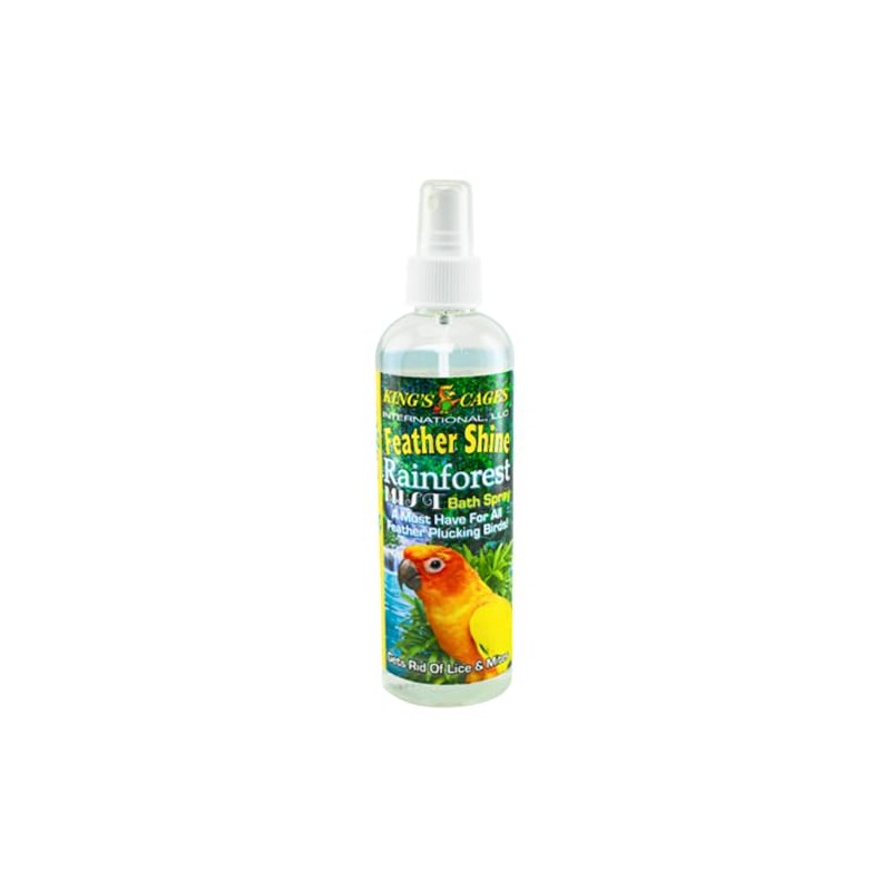 King's Cages Rainforest Mist Feather Shine Eucalyptus Scent 8 oz