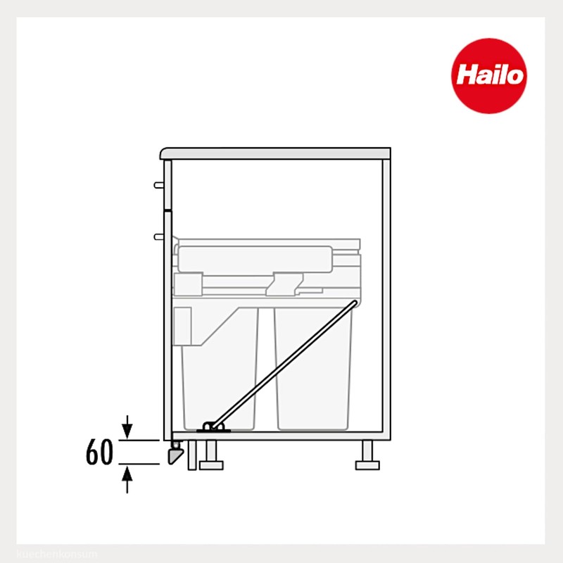 Hailo Kick and Go 3691401 | Öffnungssystem für Abfallsammler per