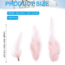 PATIKIL 3-5 Inch Rooster Feathers, 100 Pack Bulk Natural Feathers for Crafts Colorful Fluffy Craft Feathers for Dream Catcher Handwork Clothing Costumes Wedding, Champagne