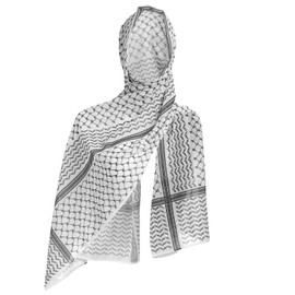 Muslim Hijab Keffiyeh Chiffon Dubai Head Wrap Shawl Arab Hijab Long Hijab Women Hijab Turkish Head Wrap Scarf Women's Ready to Wear Instant Hijab with Under Scarf Gray Keffiyeh Printed One Size