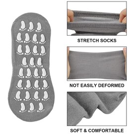 DAQIEPIN Yoga Socks, 2 Pairs Stopper Socks for Men and Women, Non-Slip Grip Socks for Yoga, Pilates, Hospital, Home Sports and Exercise (Unisex 35-46), black