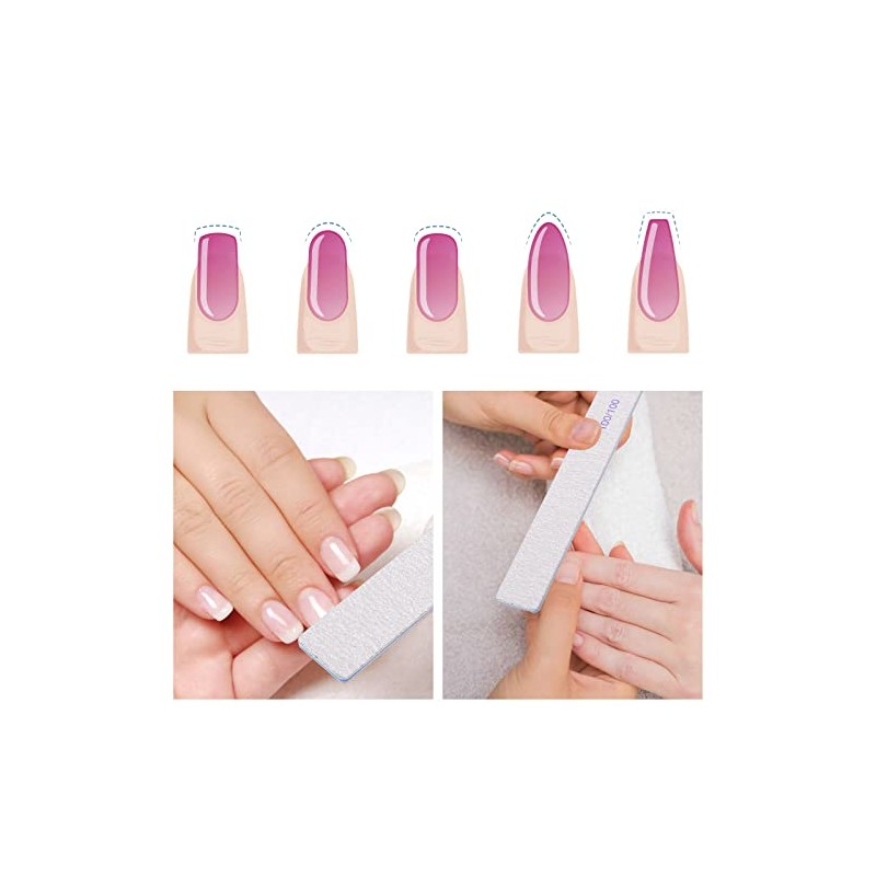 25 limas de uñas rectangulares de grano 180/240 para uñas