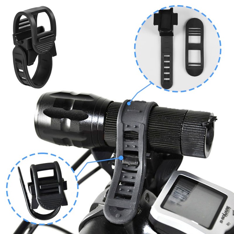 Juleioube 2 Pcs Bicycle Flashlight Mount Durable Bicycle Headlight Holder