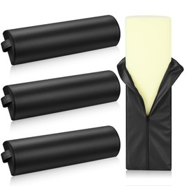 Ripeng 4 Pcs Half Round Massage Table Bolster Pillow Pad Semi-Round Massage Pillow Cushion with Strap Handle Black Durable Professional Bolster Support Pad for Leg, Knee, Neck, Back, Spa