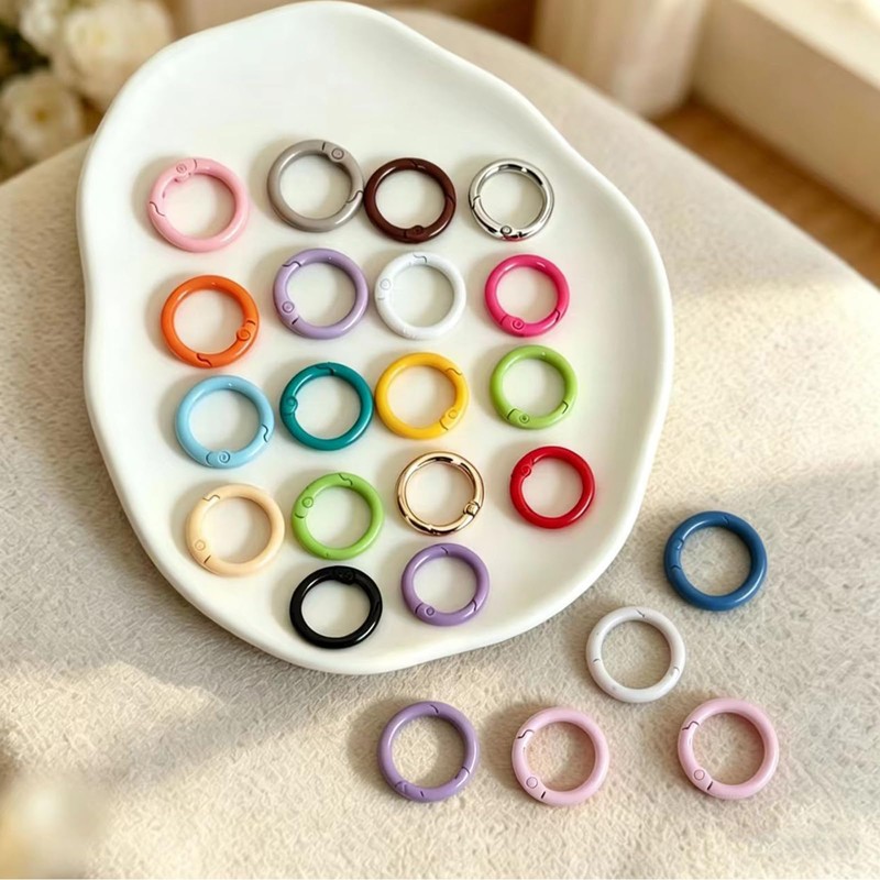 Hordolry 60Pcs Colourful Carabiner Clip Kit, Metal Key Ring Clip