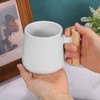 QUARKZMAN 2 Stück Keramik Kaffeetasse 12,85 Unzen Einfacher Holzgriff Große