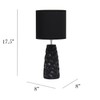 Simple Designs LT2083-BLK Sculpted Ceramic Table Lamp, Black