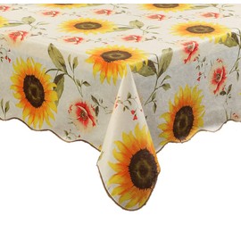 Sunflower Indoor Outdoor Vinyl Tablecloth Oblong(Rectangle)-60" x 90"