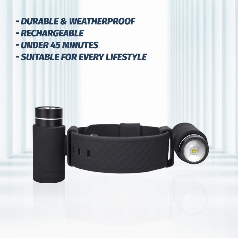 Wrist Flashlight High Brightness IP5 Waterproof Hands Free 3 Modes