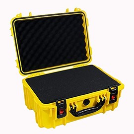 AxiGear Waterproof Hard Case with DIY Customizable Foam Insert 19 x 14 x 8in (Yellow)