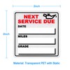 GUEER for Oil Change Sticker Static Cling, Clear Stickers 120