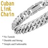 Aospkle 3PCS Cuban Link Bracelet Necklace, Sturdy 316L Stainless Steel