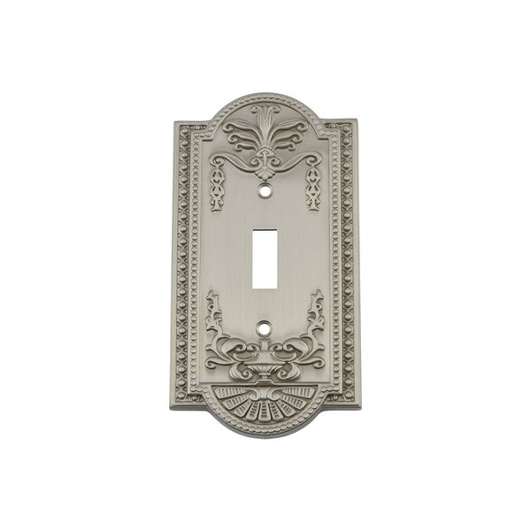 Nostalgic Warehouse 719998 Meadows Switch Plate with Single Toggle, Satin Nickel