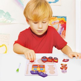 Dr. MUYA® Montessori Toy for 2 3 4 5 Years, Toddler Puzzle, Educational Toys for 2-3 Year Olds, Wooden Puzzles for 2 Year Olds, Puzzles for 4 Year Olds, Gift for Boys and Girls Aged 2–5 Years