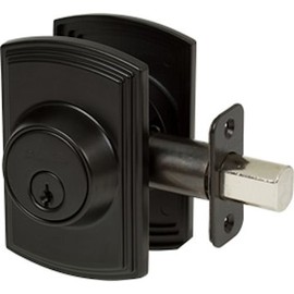 Delaney Designer Series Black Single Cylinder Deadbolt Kwikset Keyway (We Key Lock Orders Alike for Free)