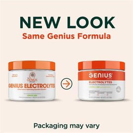 The Genius Brand - Genius Electrolytes Powder Drink Mix, Lemon Lime, 30 Servings - Hydration Booster & Supplement with Potassium, Magnesium & Zinc - Sugar Free & No Artificial Sweeteners or Dyes