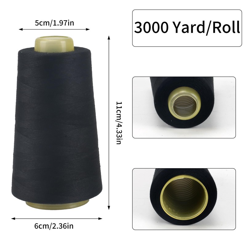 FOGAWA 4 Rolls of Sewing Thread Polyester Sewing Thread Sewing