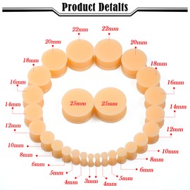 Uqnwbdq 8G-25mm Clear Silicone Soild Gauges Tunnels Plugs for Ear Stretching Kit Size 8G 6G 4G 2G 0G 00G 12mm 14mm 16mm 18mm 20mm 22mm 25mm Double Flare Ear Gauges Tunnel Plugs Earring Women Men