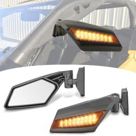 Wsays Side Rear View Mirrors with LED Turn Signal Lights Compatible with Can Am Maverick X3 XDS XRS Max R Turbo 2017-2024