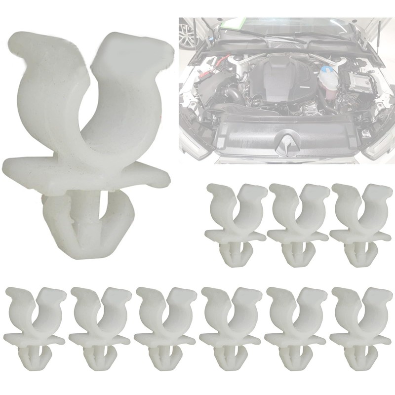 WATERBELINE 10 Piece Bonnet Support Rods Clip Clamp D40 ABS