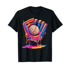 Ice Cream Drip Baseball Stuff Baseball Gloves Boys Graphic T-Shirt