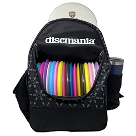 Discmania Fanatic Go Backpack Disc Golf Backpack – 13-18 Disc Main Storage Plus Deep Putter Pocket – 32 Ounce Bottle Holder, Water Resistant Disc Golf Bag (Black)