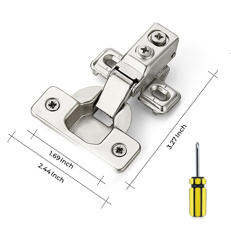 Ravinte 4 Pack 2 Pairs 1/2 Inch Overlay Brushed Nickel