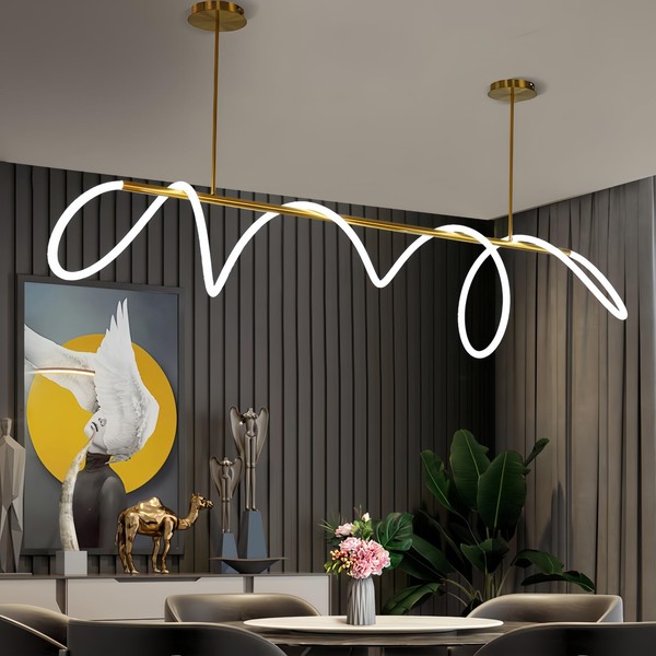 SMG Modern LED Linear Pendant Light for Dining Room, 78"