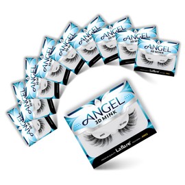 Laflare Laflare® 3D MINK ANGEL Eyelashes,10 Single Packs Luxury Synthetic False Eyelashes,16mm Dramatic Look Maximum Volume. Flare shape, Reusable Faux Lashes (AM02X10P, 10, Count)