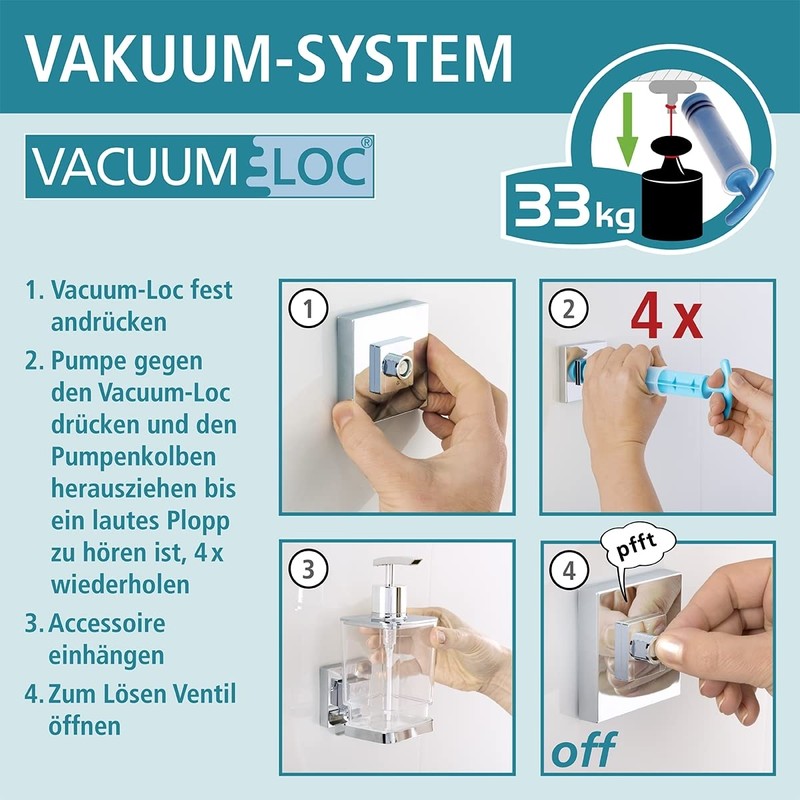 WENKO Vacuum-Loc® Seifenablage Quadro Edelstahl
