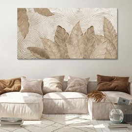 Minimalist & Modern Art for Bedroom Decor Framed Abstract & Textured Artwork for Walls Neutral & Contemporary Beige Wall art - 3D Artwork for Living Room and Boho Style Large Abstract Wall Art 29×58IN