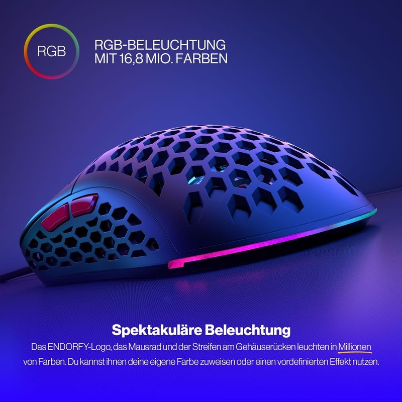 ENDORFY LIX Plus Lightweight Gaming Mouse (59g), PixArt PMW3370 Sensor,
